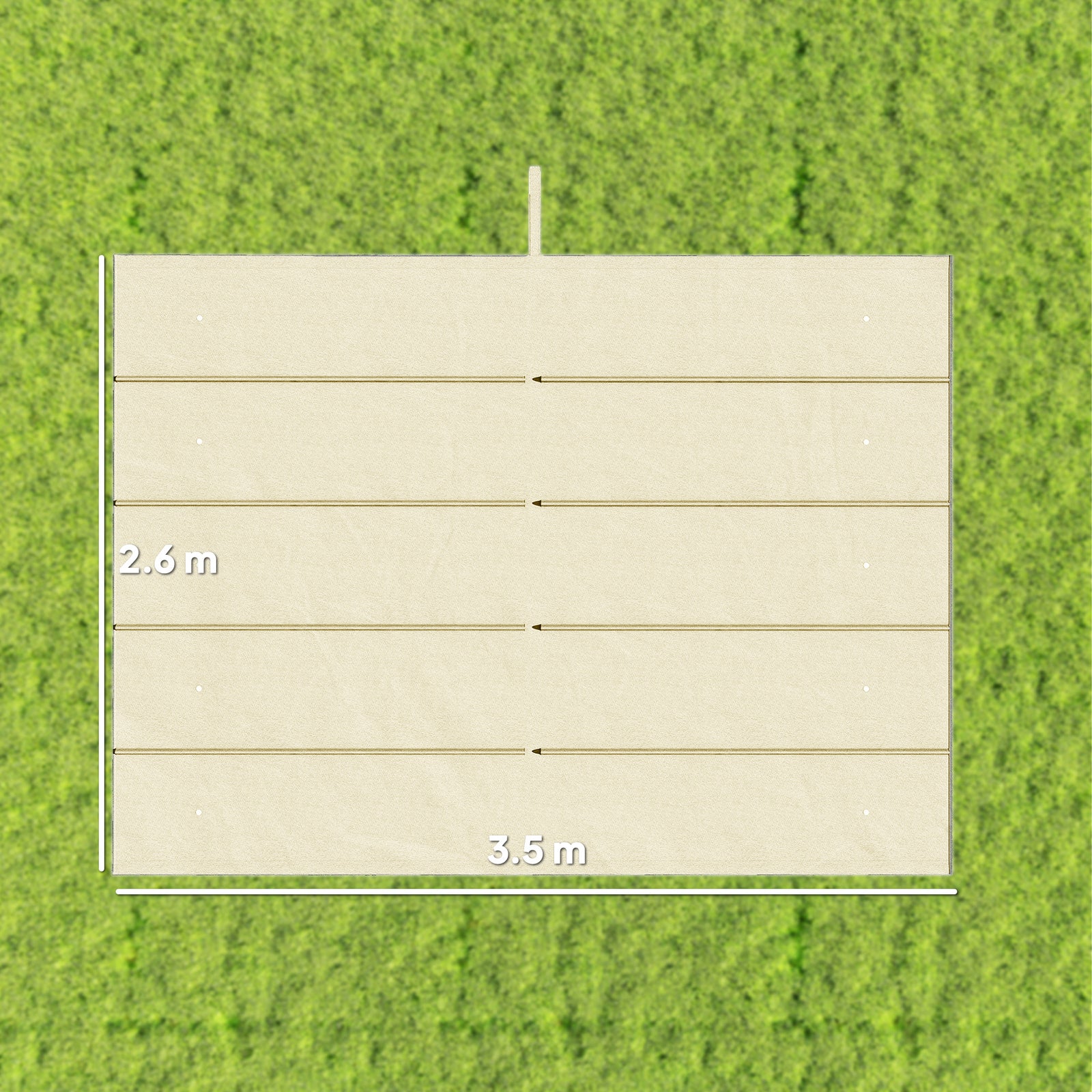 Retractable Pergola Cover, 3.5 x 2.6 m Replacement Canopy Fabric for 4