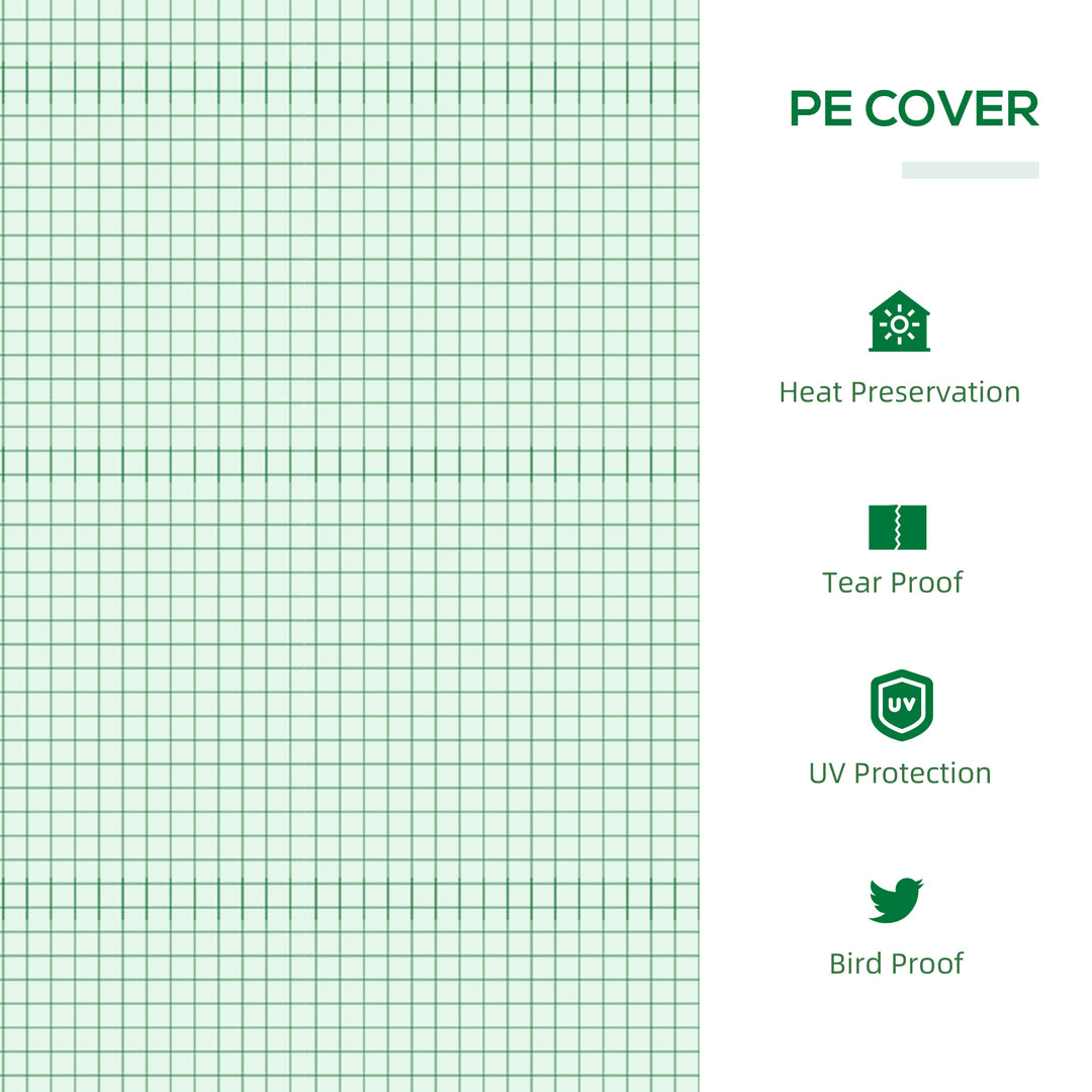 MCL Mini Greenhouse, Small Plant Grow House for Outdoor with Durable PE Cover, Observation Windows, 180 x 60 x 60 cm, Green