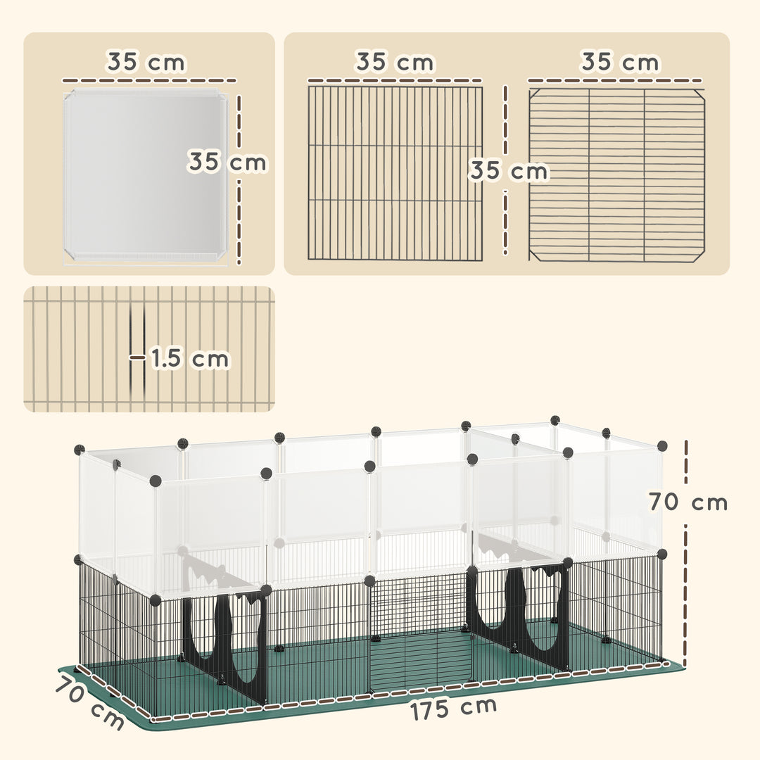 Pet Playpen with Waterproof Mat, DIY Small Animal Enclosure 34 Panels,