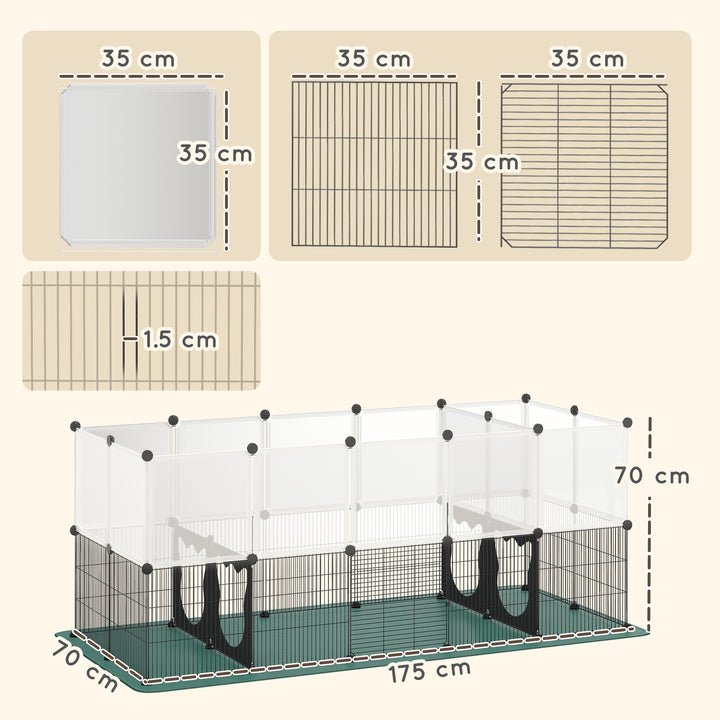 Pet Playpen with Waterproof Mat, DIY Small Animal Enclosure 34 Panels,