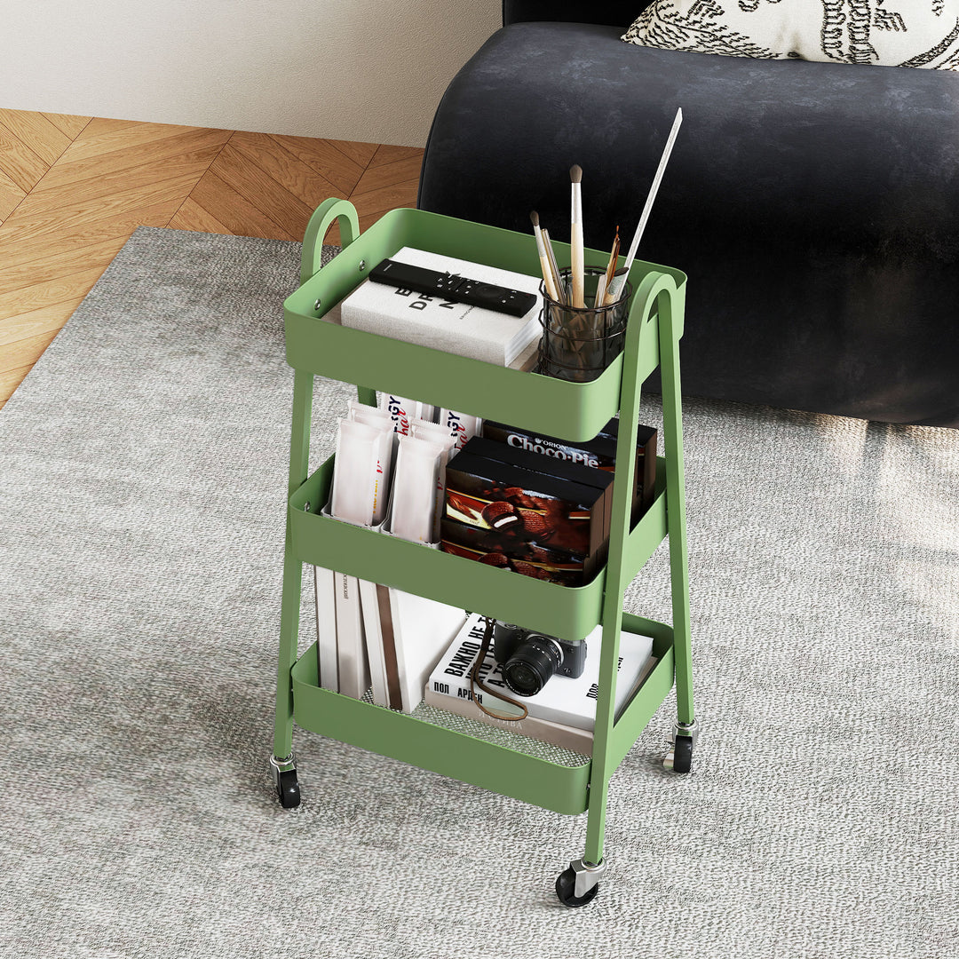 Three-Tier Storage Trolley - Green