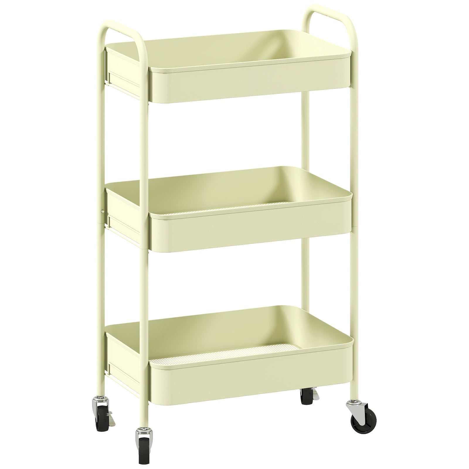 Three-Tier Steel Storage Trolley - Green