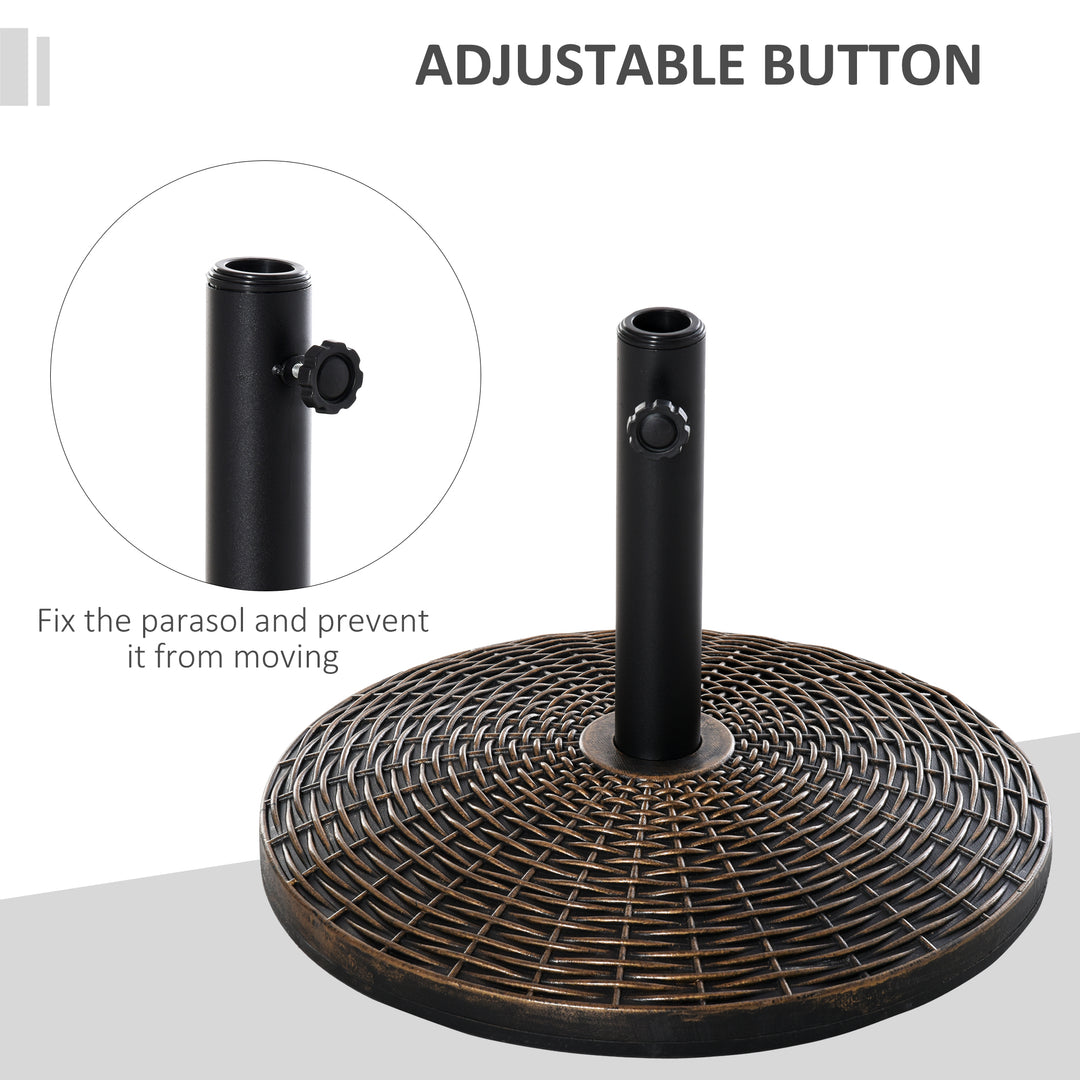 25 kg Plastic and Cement Rattan Pattern Parasol Base - Antique Bronze