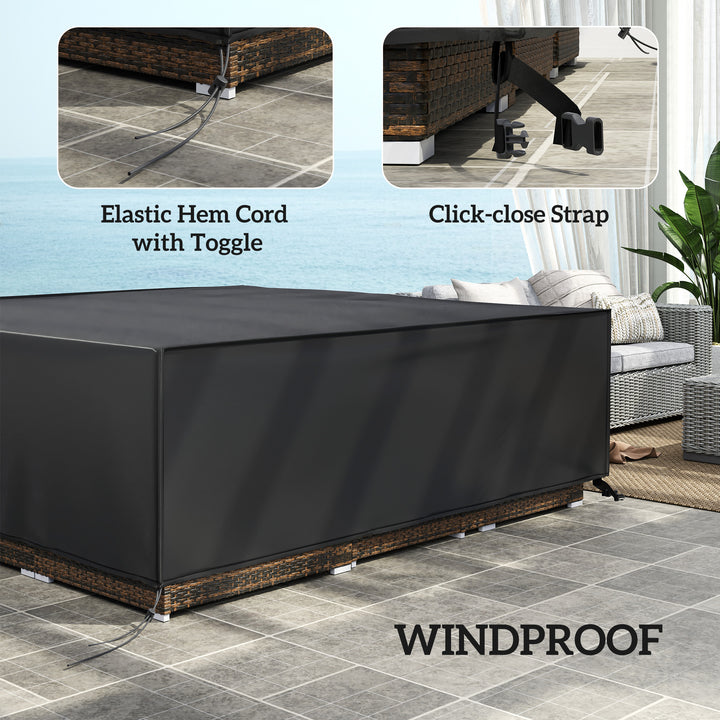 Large Patio Garden Furniture Set Cover 600D Oxford Square Waterproof, 230 x 230 x 70 cm, Black