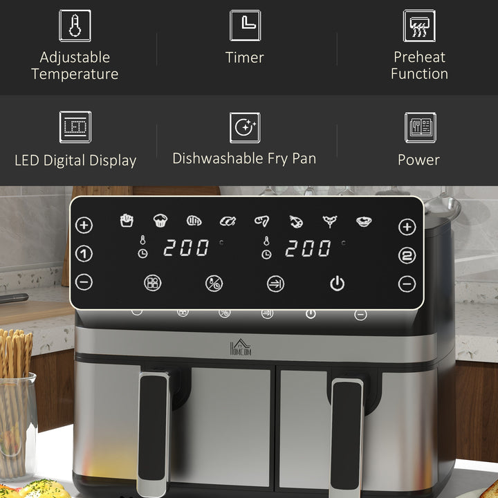 8.5L Dual Basket Air Fryer, with Sync and Multi-Menu Cooking