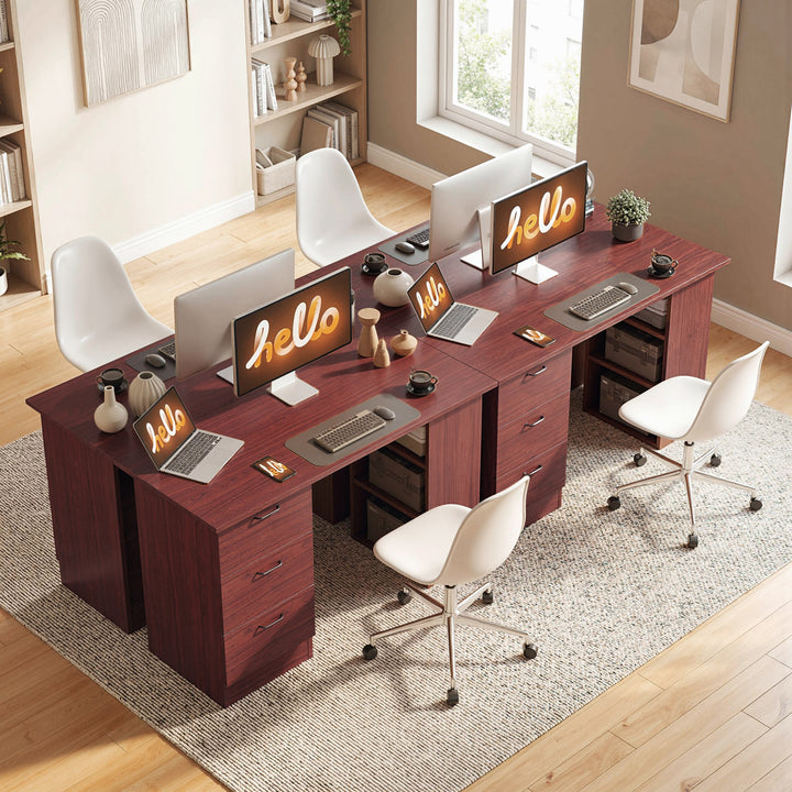 Computer Desk, Writing Table, PC Workstation with 3 Storage Shelves an