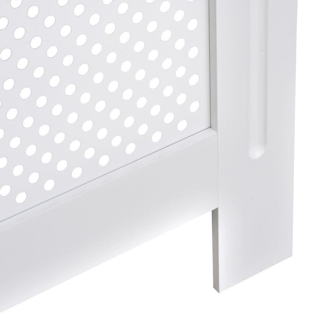 Wooden Radiator Cover Heating Cabinet Modern Home Furniture Grill Style White Painted (Small)