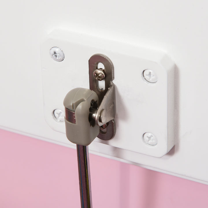 MCL 2 In 1 Wooden Toy Box, Seat Storage Bench, Storage Chest Cabinet Organiser with Safety Pneumatic Rod, Pink