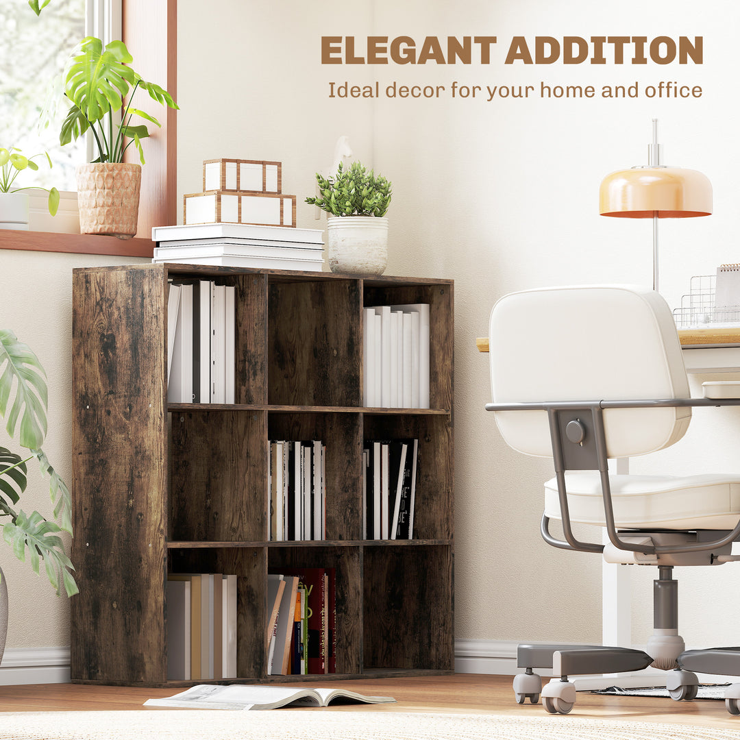 Nine-Cube Storage Shelf - Rustic Brown