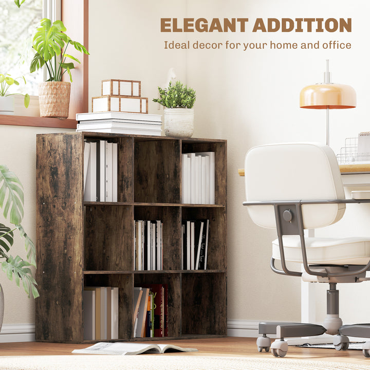 Nine-Cube Storage Shelf - Rustic Brown