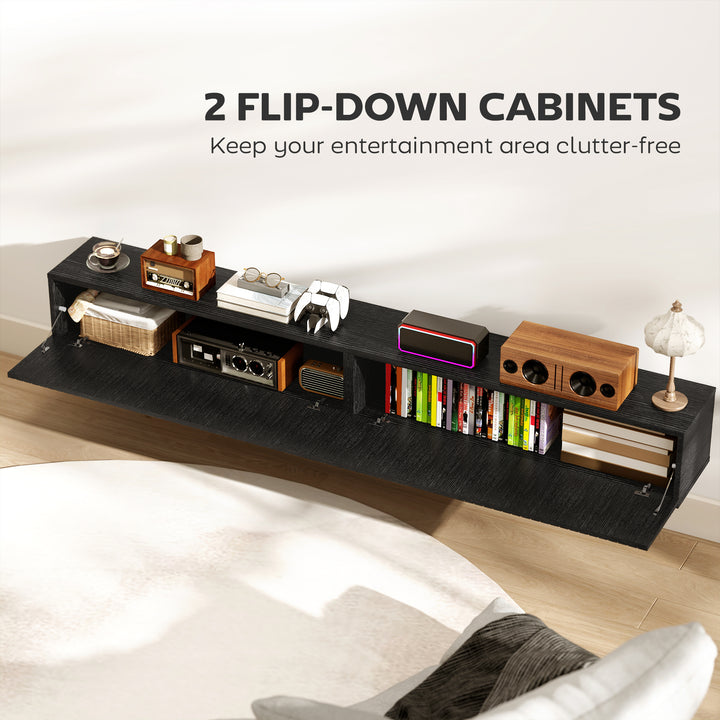 180cm Floating TV Stand, Wall Mount TV Unit with Cable Management Hole