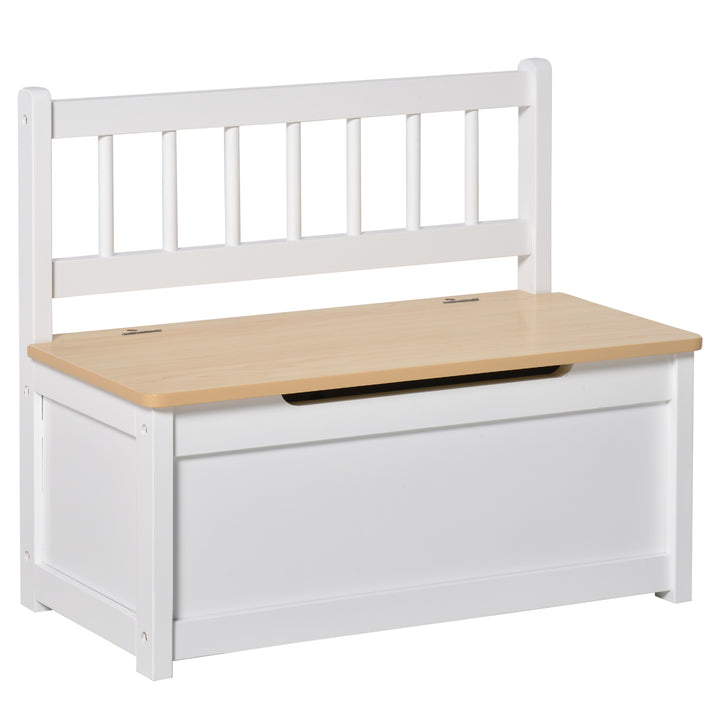 MCL 2 In 1 Wooden Toy Box, Seat Storage Bench, Storage Chest Cabinet Organiser, with Safety Pneumatic Rod
