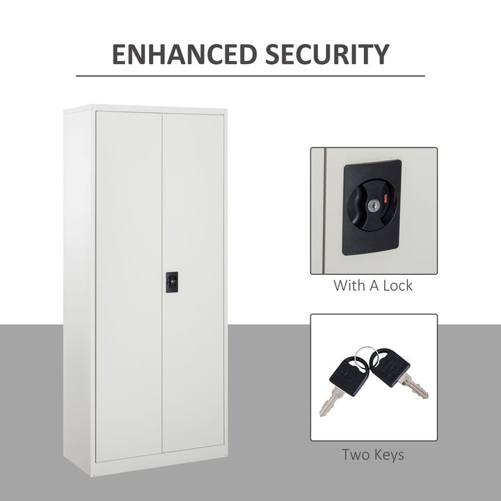 MCL Lockable Filing Cabinet Tall Adjustable Shelf Large Office Storage for Office Use, White