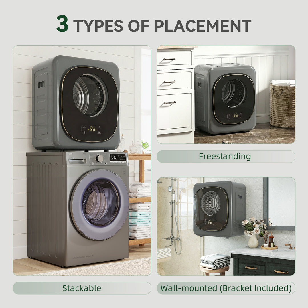 4kg Vented Tumble Dryer with 5 Drying Mode, 800W Compact Freestanding 