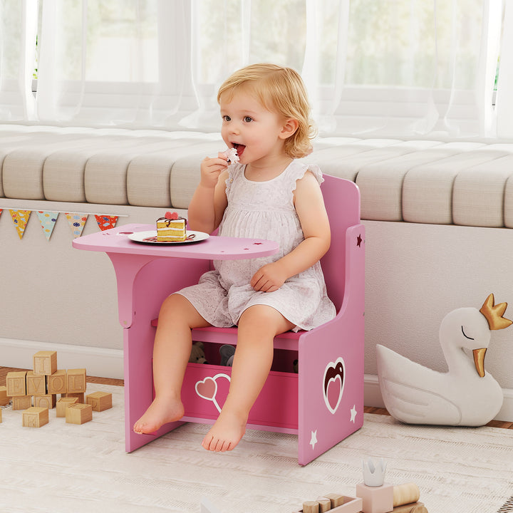 Kids Table and Chair Set, Children Desk and Chair with Storage Bins for Playing, Reading, Painting, for Ages 3-5