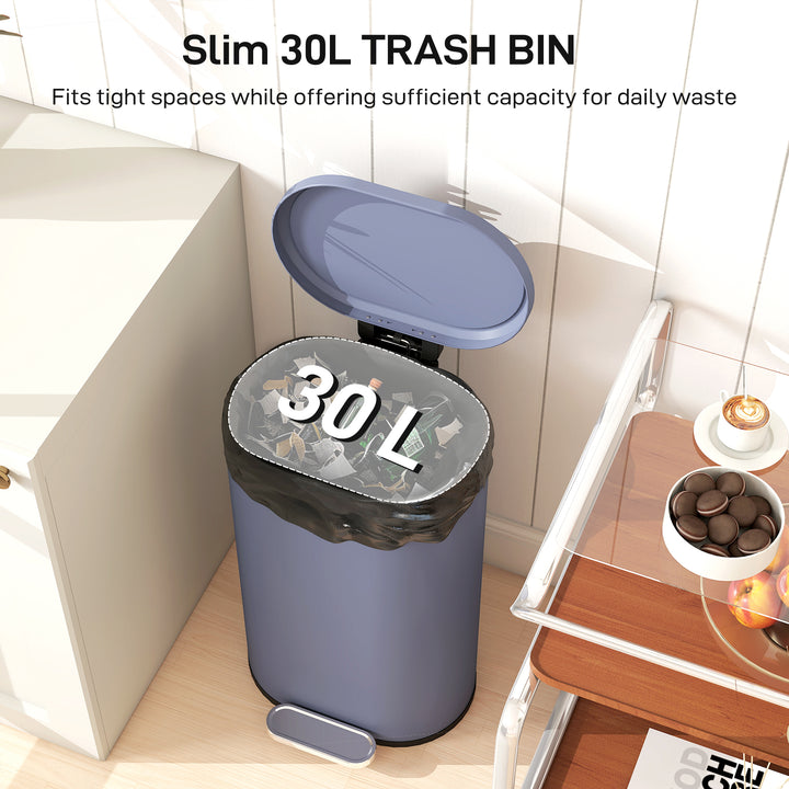 MCL 30 L Modern Curved Kitchen Bin - Grey