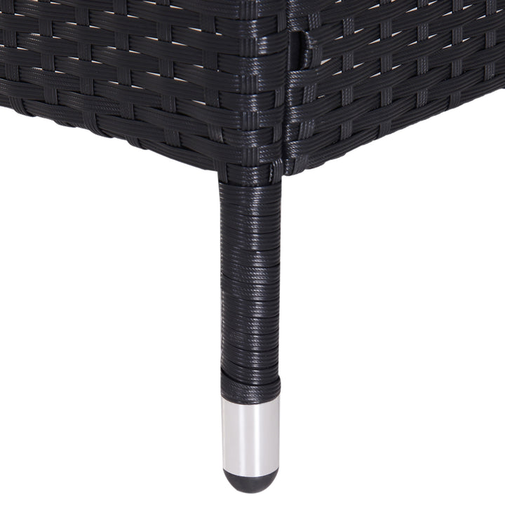 2-Seater Rattan Chair Set W/Middle Tea Table-Black