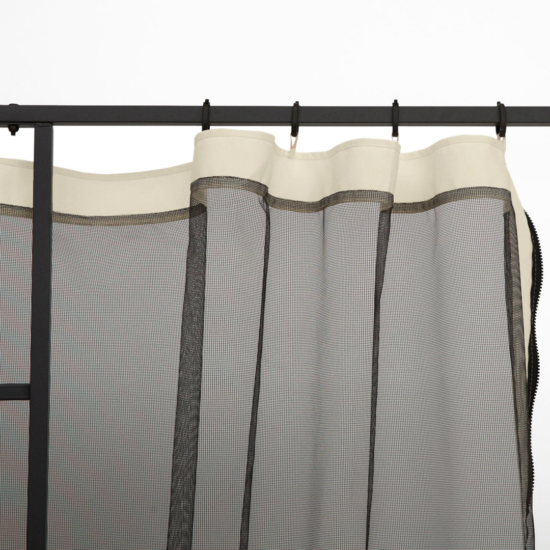 MCL 302 x 207cm Universal Replacement Mesh Sidewall Netting for Patio Gazebos and Canopy Tents, (Sidewall Only) Beige