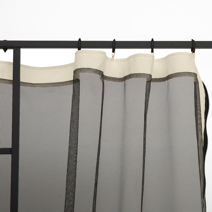 MCL 302 x 207cm Universal Replacement Mesh Sidewall Netting for Patio Gazebos and Canopy Tents, (Sidewall Only) Beige