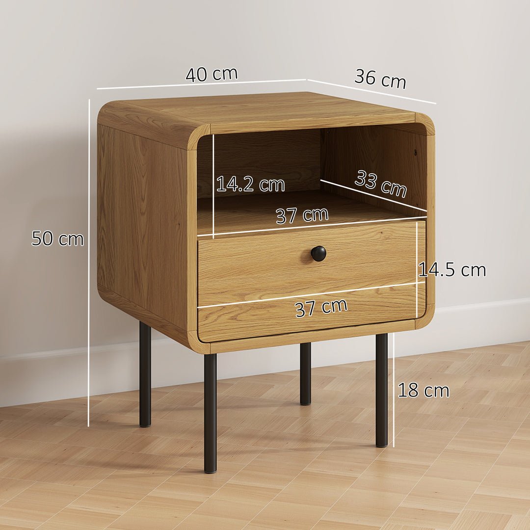 MCL Bedside Table with Drawer and Open Shelf - Oak
