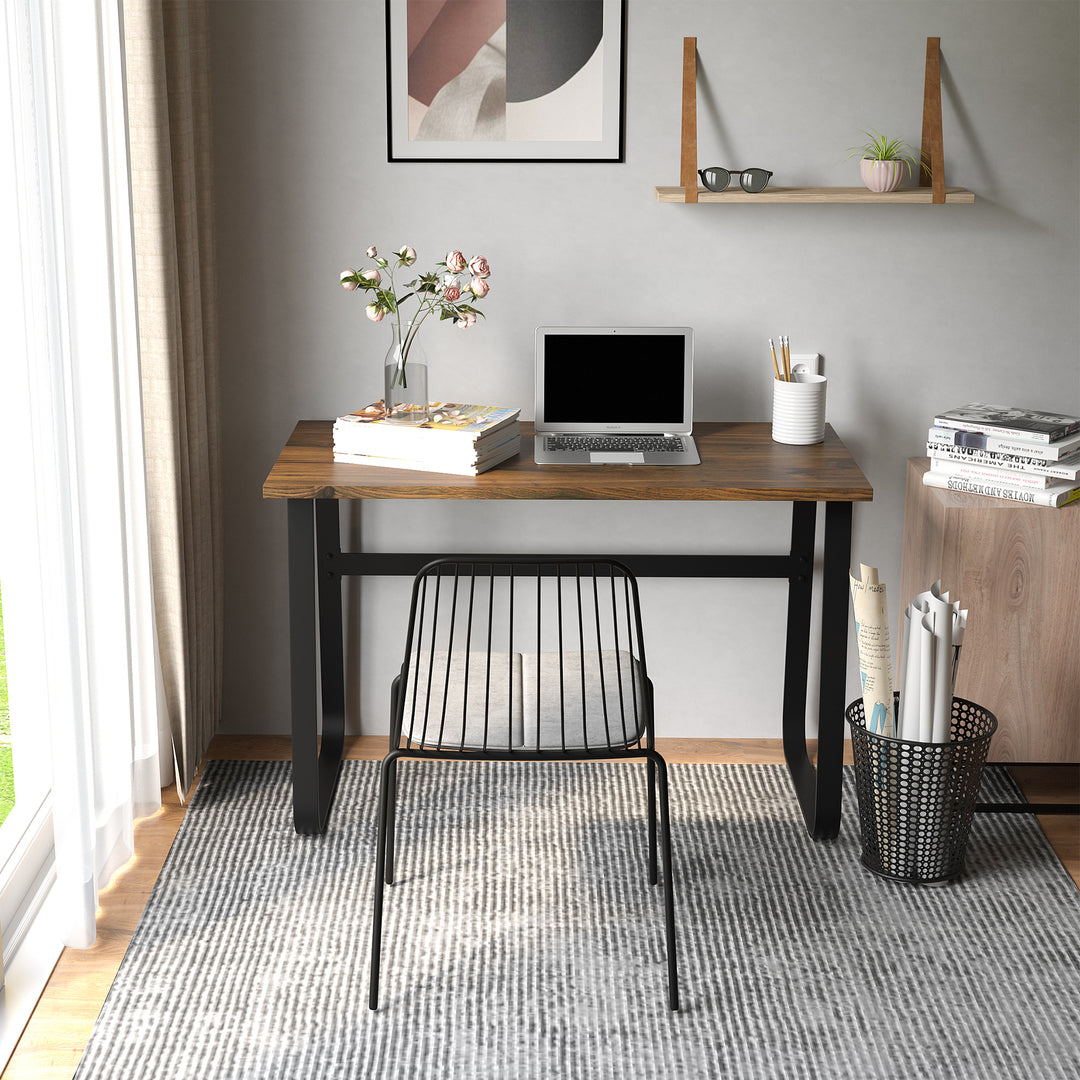HOMCOM Writing Desk Workstation Center Laptop Table Industrial Design Furniture for Home Office Study Use