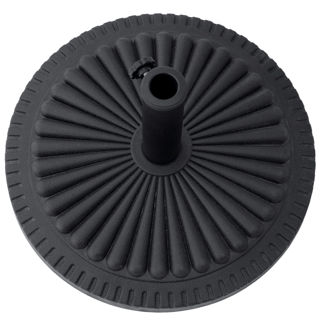 14kg Round Cement Parasol Base Umbrella Weight Stand Holder Fits Φ35mm,Φ38mm,Φ48mm Pole for Patio Outdoor Garden - Black