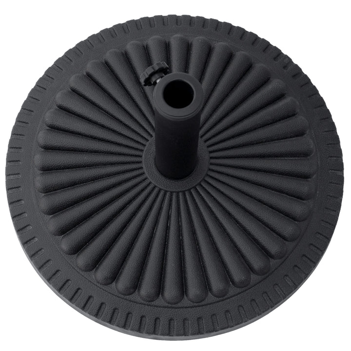 14kg Round Cement Parasol Base Umbrella Weight Stand Holder Fits Φ35mm,Φ38mm,Φ48mm Pole for Patio Outdoor Garden - Black