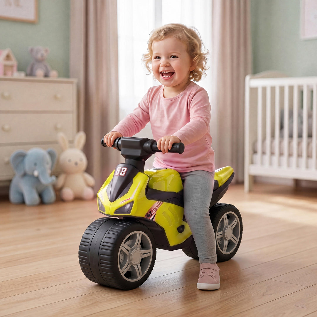 Balance Bike with Music Extra-Wide Wheels Toddler Bike for Boys Girls 