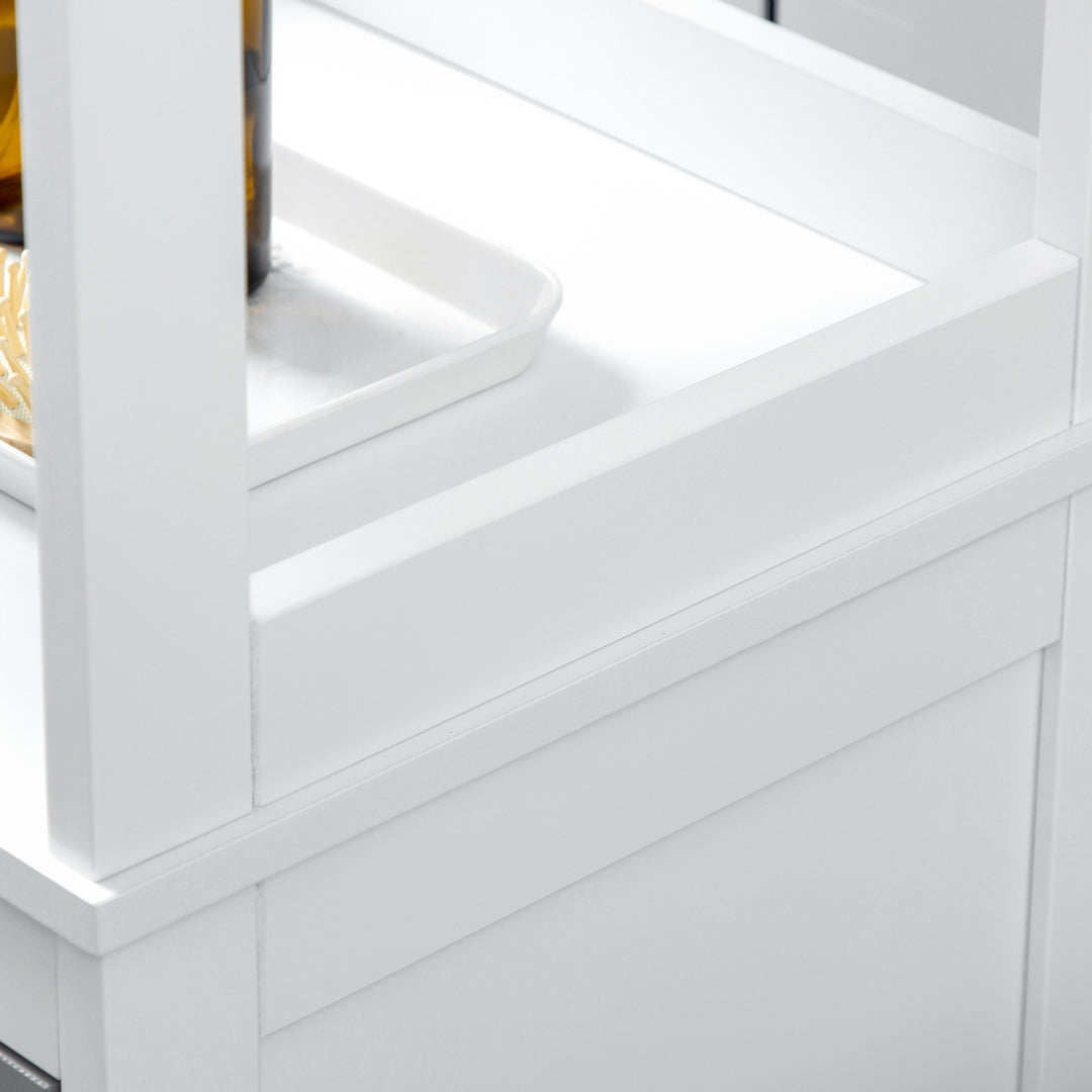 MCL Tall Bathroom Cabinet Free Standing Slimline Cupboard Tallboy Unit Storage Organiser for Bathroom, Living Room, Kitchen