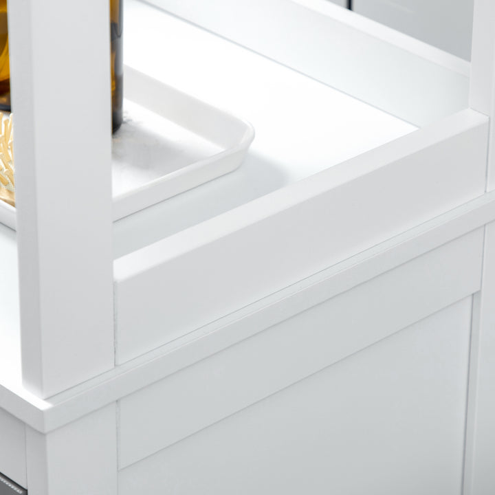 MCL Tall Bathroom Cabinet Free Standing Slimline Cupboard Tallboy Unit Storage Organiser for Bathroom, Living Room, Kitchen