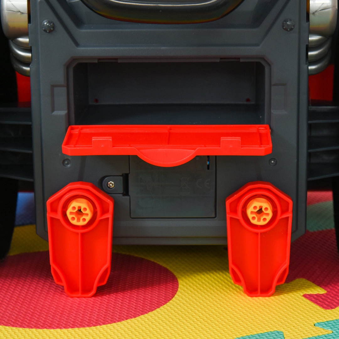 Kids Truck Engine Toy Set, Toddler Educational Car Service Station Playset, Take Apart Workshop, w/ RC Car Key, Steering wheel, Horn, Light, for 3-5 Years Old Red
