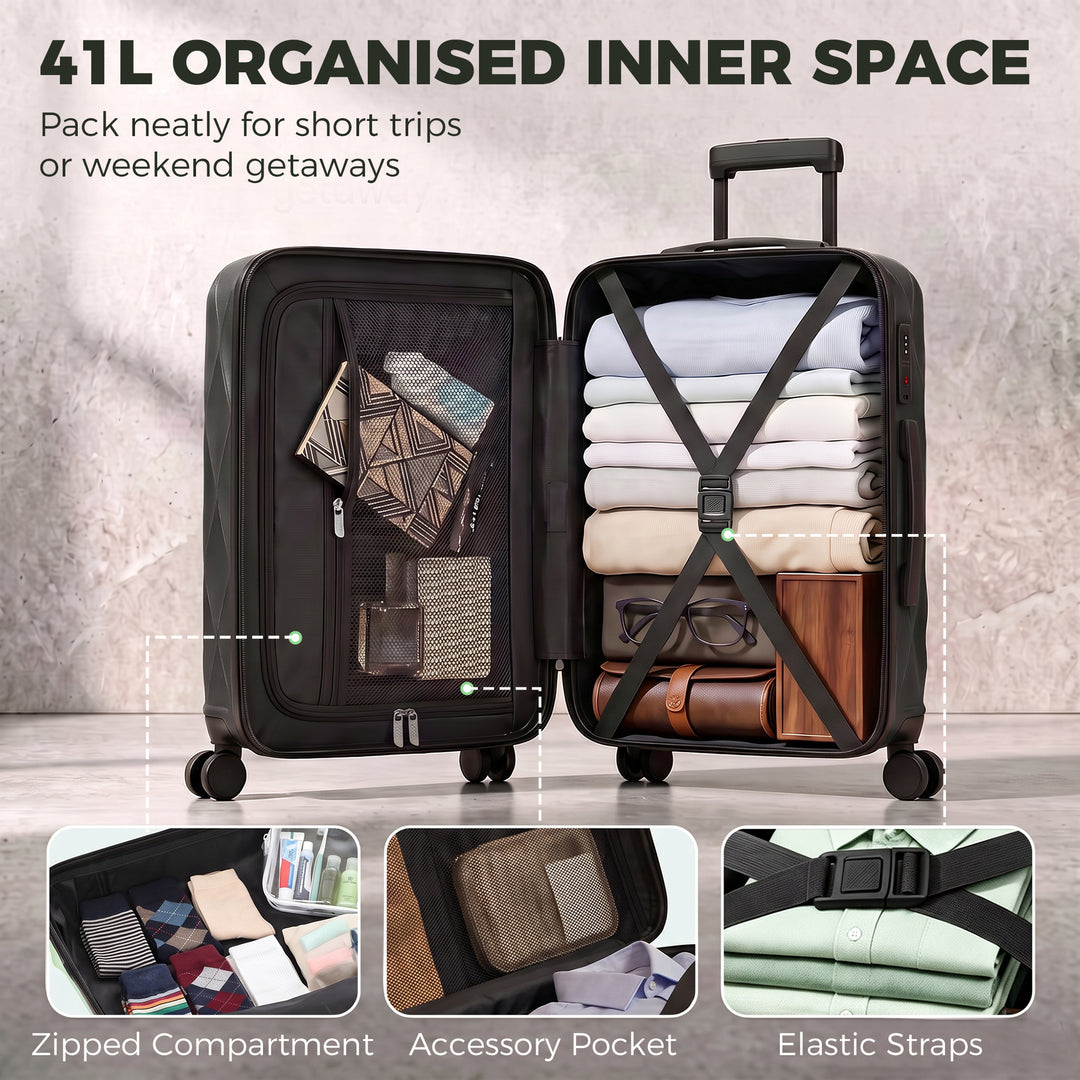 20Inch Suitcase, ABS Hard Shell Carry On Luggage with TSA Lock - view 5