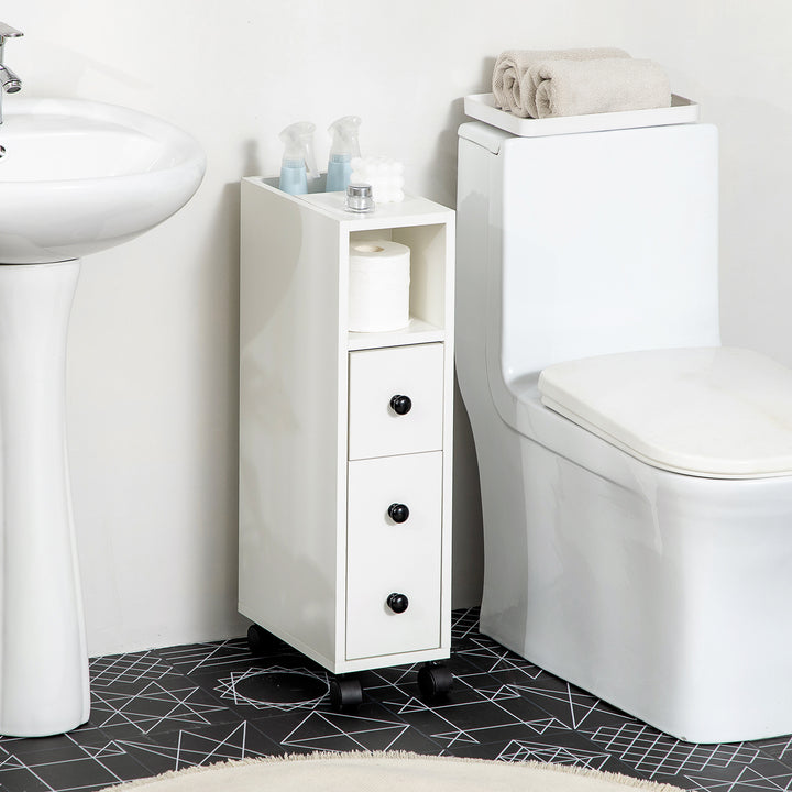Slimline Bathroom Storage Cabinet - White