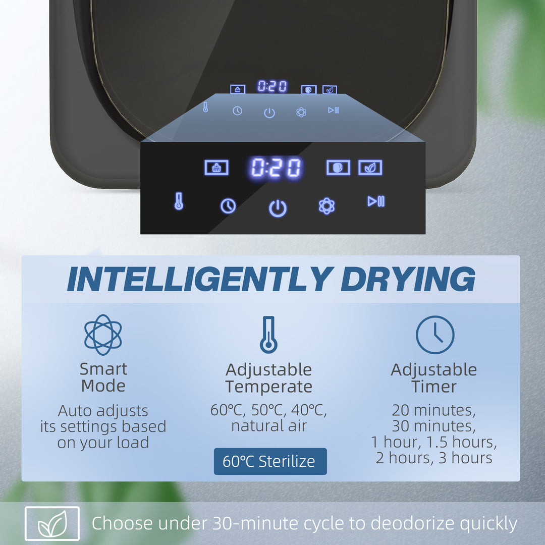 4kg Vented Tumble Dryer with Deodorize, Smart Mode, 800W Compact Tumble Dryer with Stainless Steel Tub, Front Load, for Flat, Home, RVs, Grey