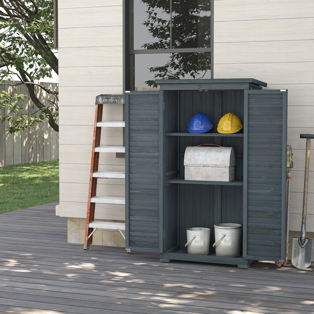 MCL 39.5 x 79cm Fir Wood Garden Shed - Grey