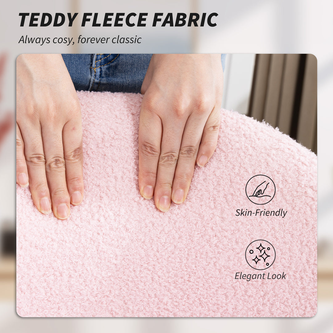 Teddy Fleece Office Chair with Wheels
