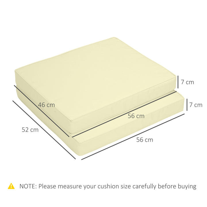 Set of 2 Garden Seat and Back Cushion Set, Replacement Cushions for Outdoor Furniture with Seat Cushion and Back Cushion, Cream White