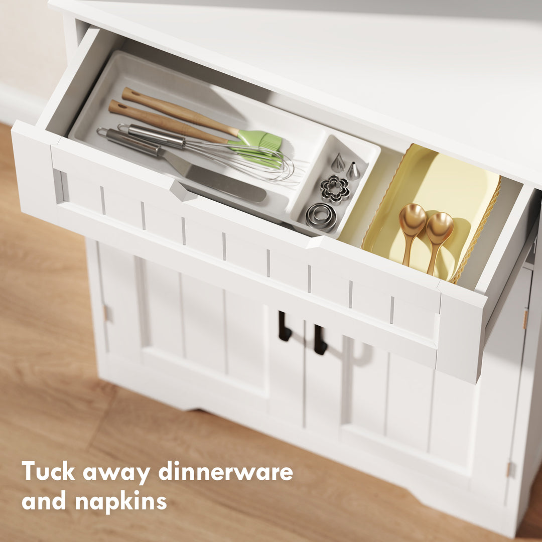 172 cm Tall Kitchen Pantry Cupboard with Small Open Counter - view 6