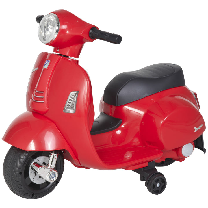 MCL Vespa Licensed 6V Kids Electric Motorbike Ride On Motorcycle  Battery Powered for 18-36 Months with Horn Headlight Red