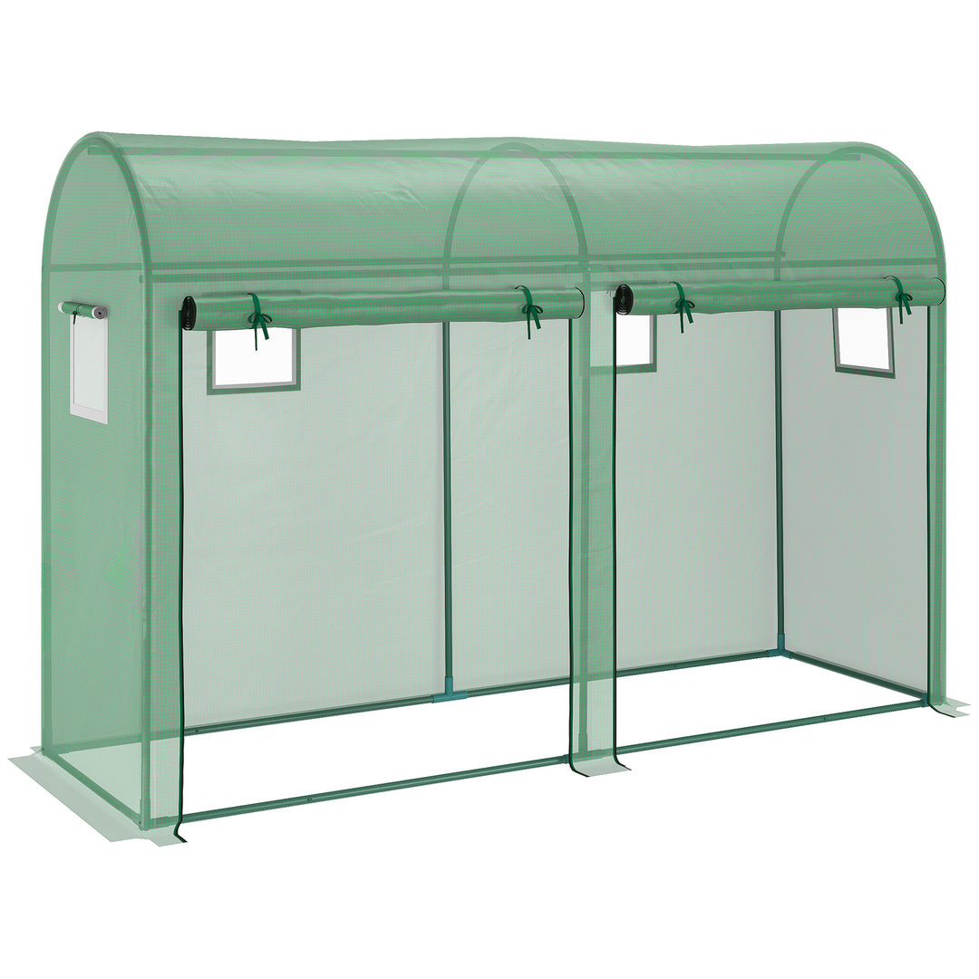 Walk-in Greenhouse, Tomato Greenhouse with Double Doors & 4 Windows, Garden Plant Growth Green House with PE Cover, Steel Frame, Green, 3 x 1 x 2 m