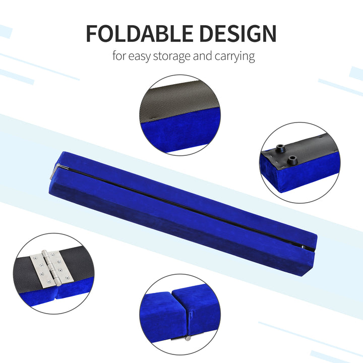 MCL 2.1M 7FT Gymnastics Folding Balance Beam Home Gym Training Exercise Sports - Blue