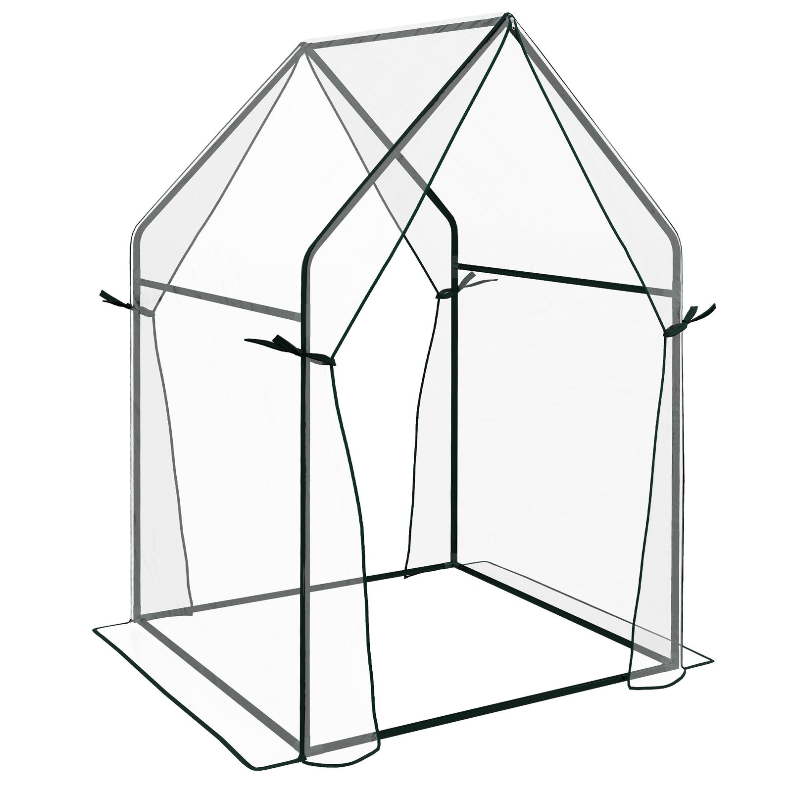 Mini Greenhouse, Garden Tomato Growhouse with 2 Zipped Doors, Portable Indoor Outdoor Green House, 90 x 90 x 145cm, Clear
