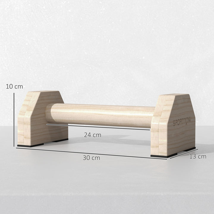 SPORTNOW Wooden Parralletes Bars, Push Up Handles with Non-Slip Base, Calisthenics Equipment, for Home Gym, Training