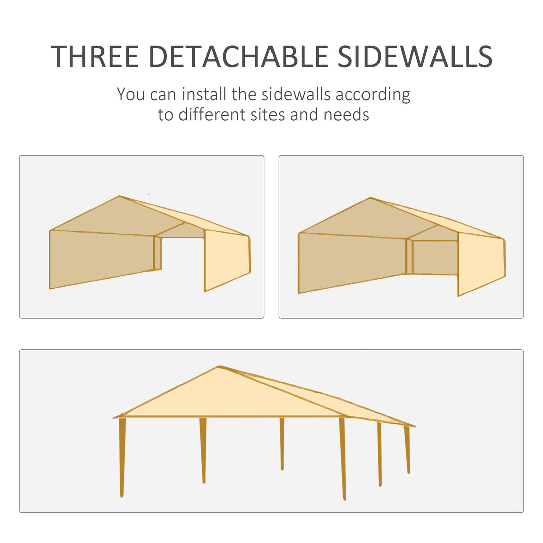 2.95 x 5.83 m Semi-Open Gazebo - Dark Grey