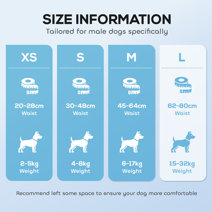 Dog Diapers Super Absorbent Leak-Proof Dog Nappies for Male Dogs Size 
