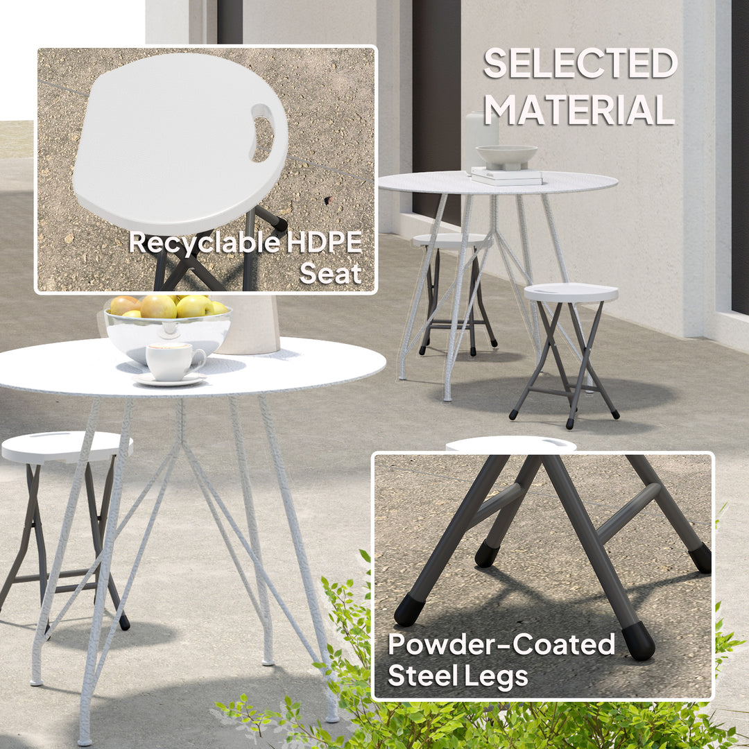 Set of Four Folding Carry Stools - White