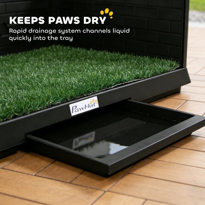 Dog Toilet Tray, Indoor Outdoor Dog Potty with High Walls, Grass Turf,