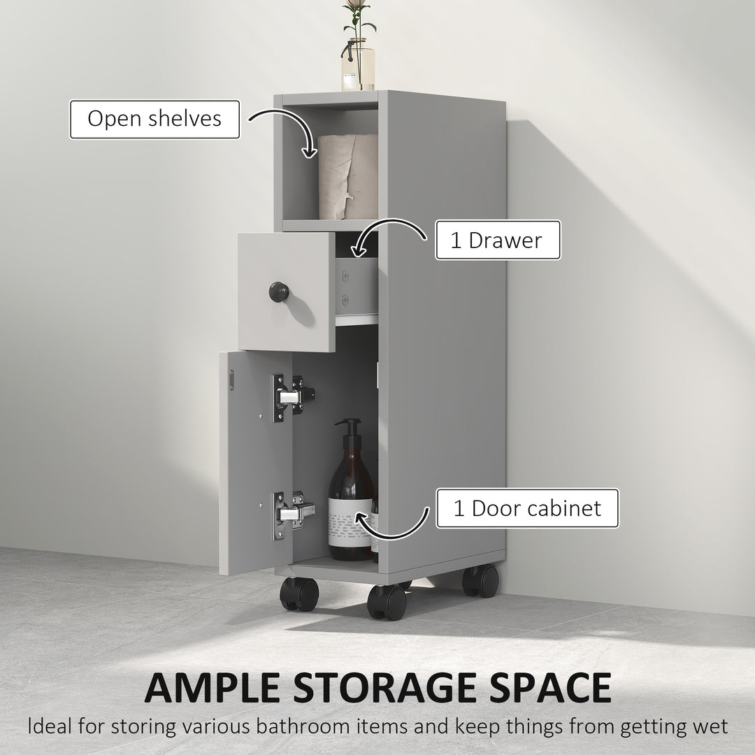 Slimline Bathroom Storage Cabinet - Grey
