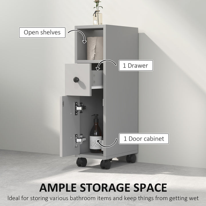 Slimline Bathroom Storage Cabinet - Grey