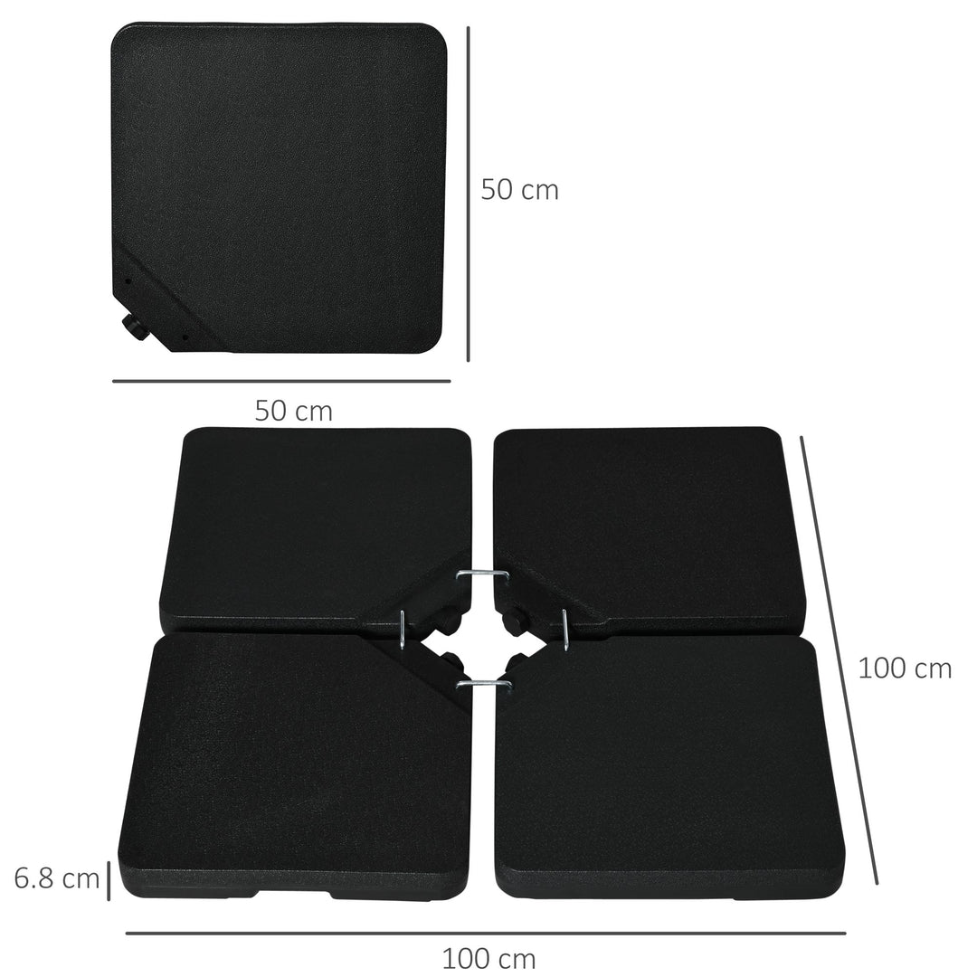 Four-Piece Plastic Cantilever Parasol Base - Black